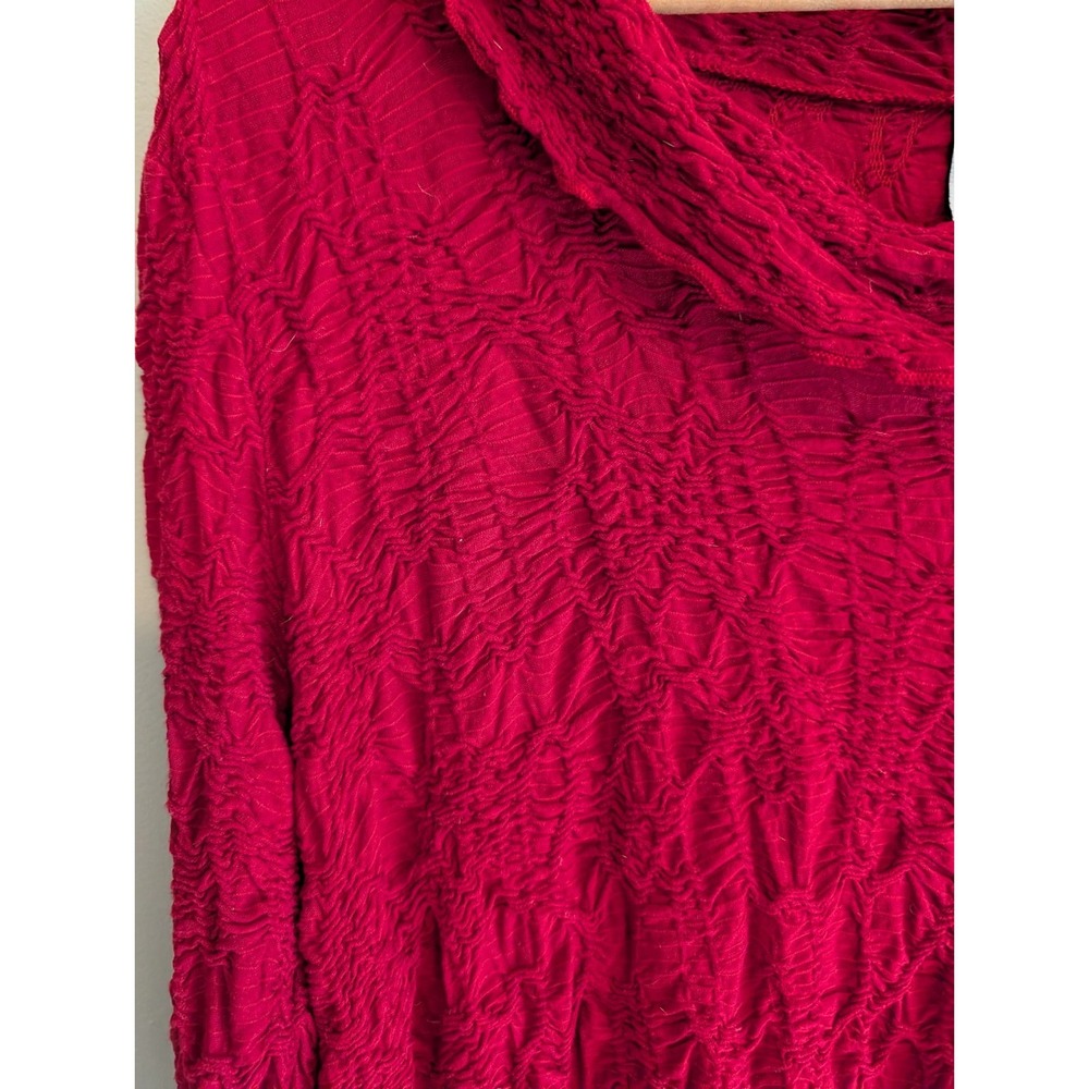 Sno Skins Top Cowl Raw Hem Stretch USA Ski Base Layer Artistic Crinkle Textured - Picture 5 of 16